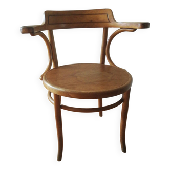 Fauteuil vintage en bois courbé de la marque Fischel des années 30