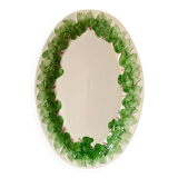 Large serving platter, slip-cast iron leaves