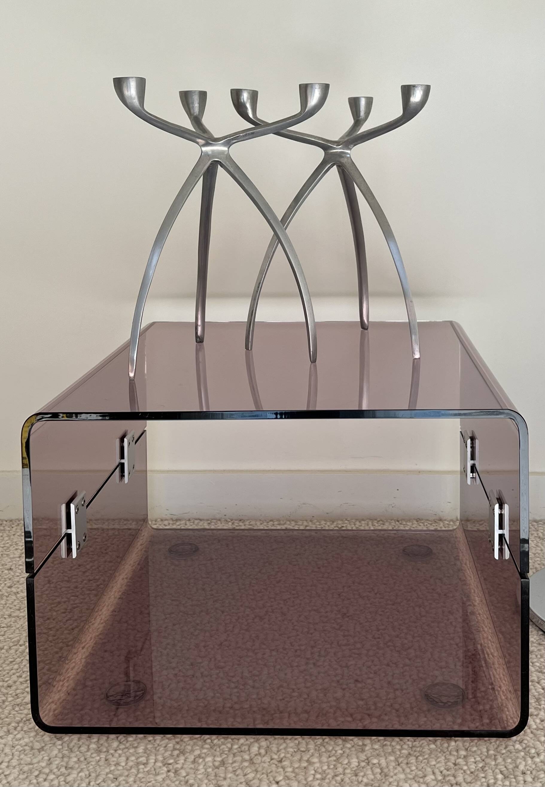 Aluminium tripod candle holders for De Bijenkorf, Netherlands 1970s