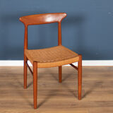 Retro 1960s set of six danish solid teak dining chairs papercord seats dyrlund arne hovmand olsens m