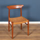 Retro 1960s set of six danish solid teak dining chairs papercord seats dyrlund arne hovmand olsens m