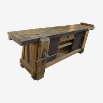 Industrial low industrial furniture carpenter's workbench 1930