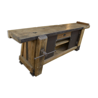 Industrial low industrial furniture carpenter's workbench 1930