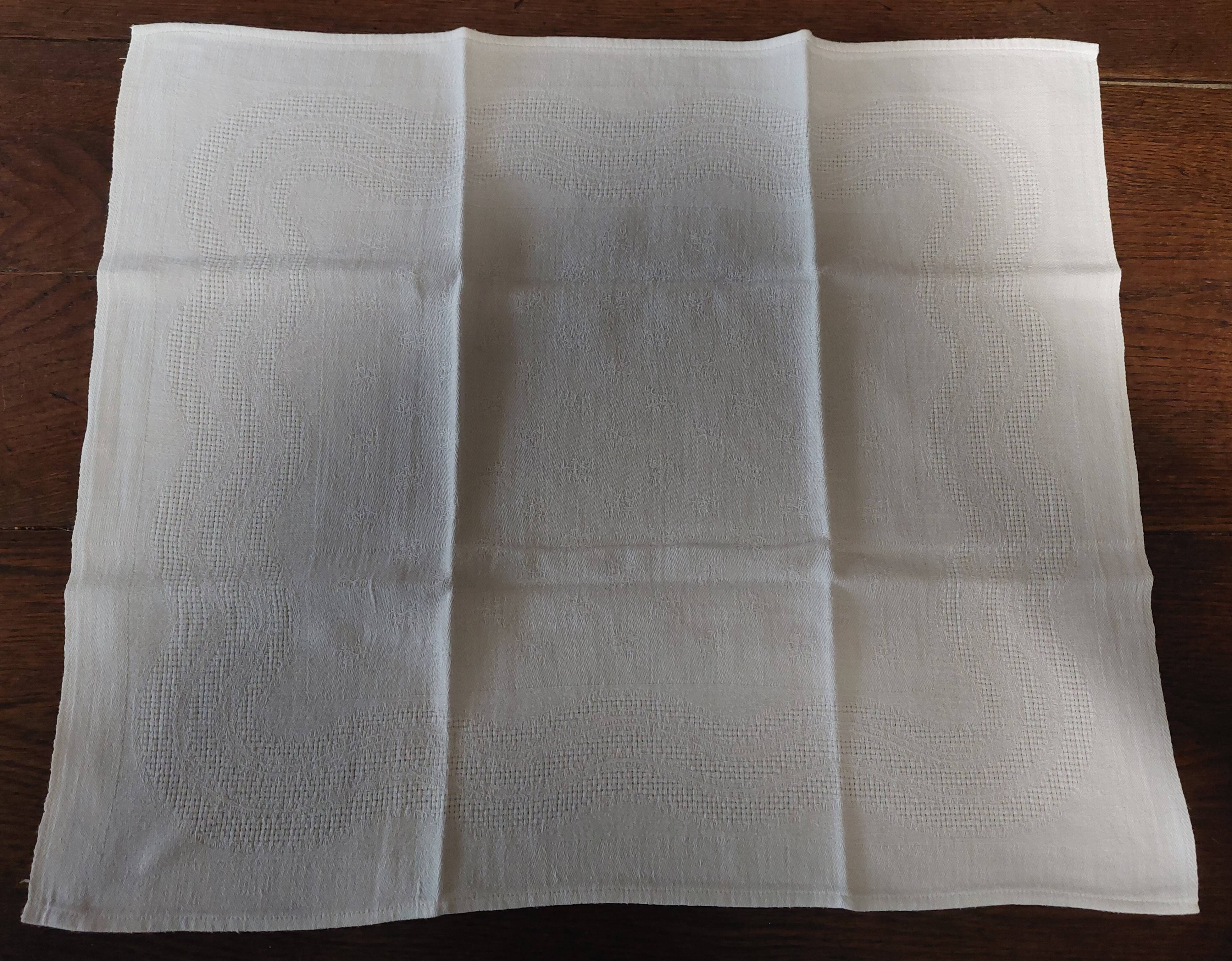 Pair of antique cotton damask napkins