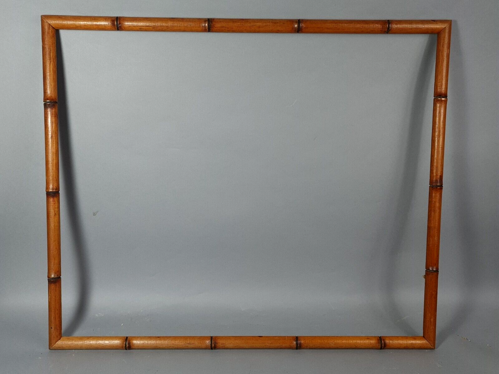 Old frame wood bamboo way 73,5x61,5 foliage 70x58 cm SB