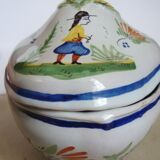 Ceramic mustard pot from Quimper Henriot