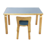 Set of table and chair for children by Alvar Aalto for Artek, Finland 1960