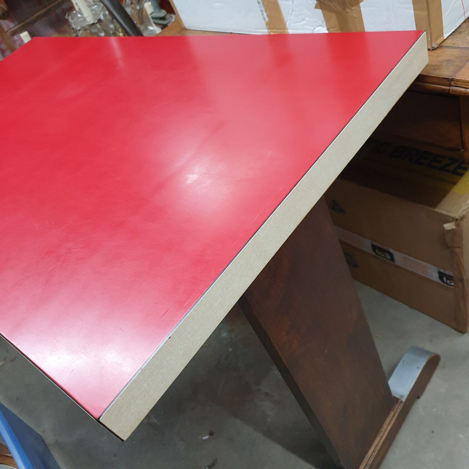 30s/40s bistro table in red formica