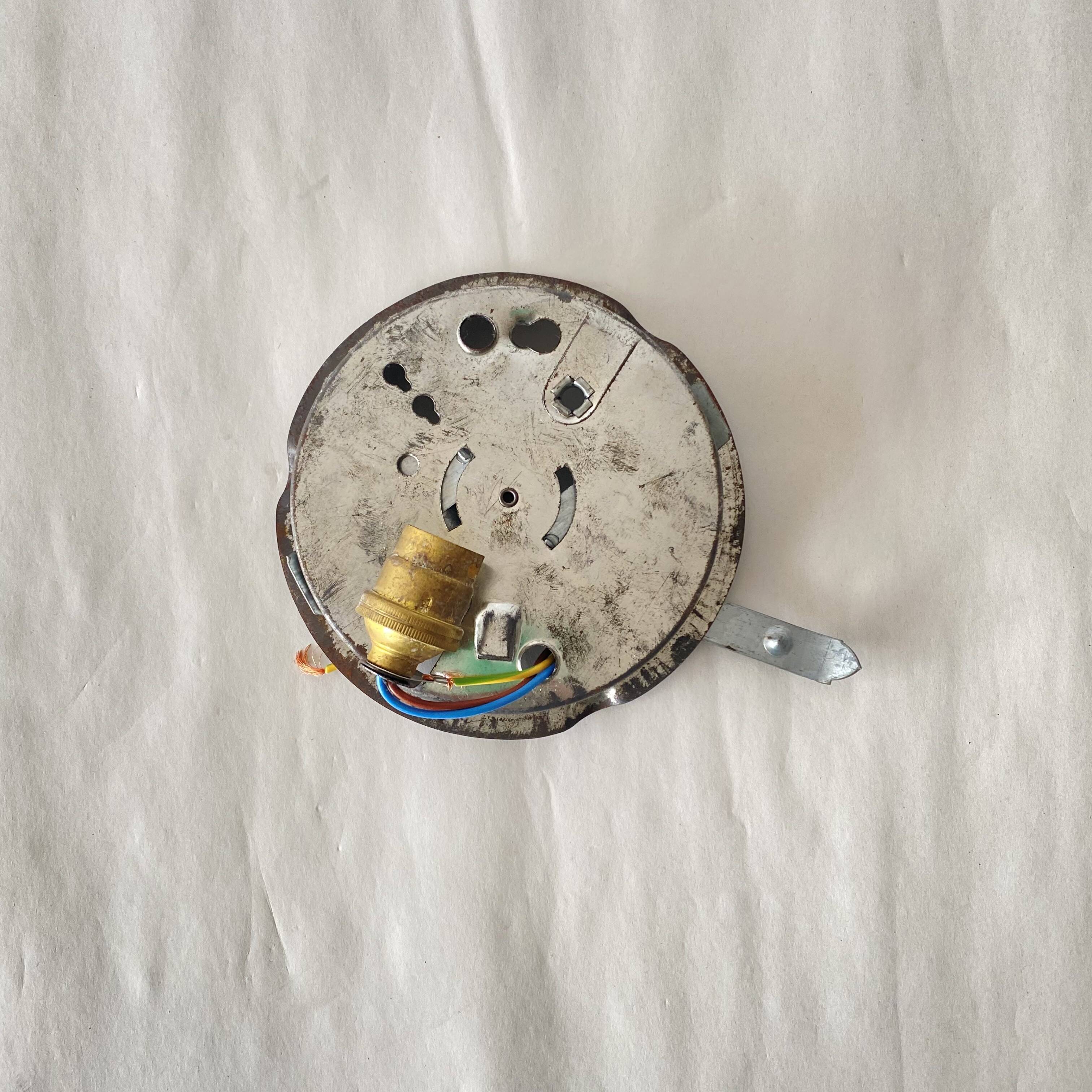 Square opaline wall and ceiling light 19 cm white glass 1960