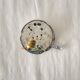 Square opaline wall and ceiling light 19 cm white glass 1960