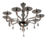 Venetian glass lustre in pink, in the style of Venini.