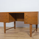 Mid-century freestanding oak desk, 1960s