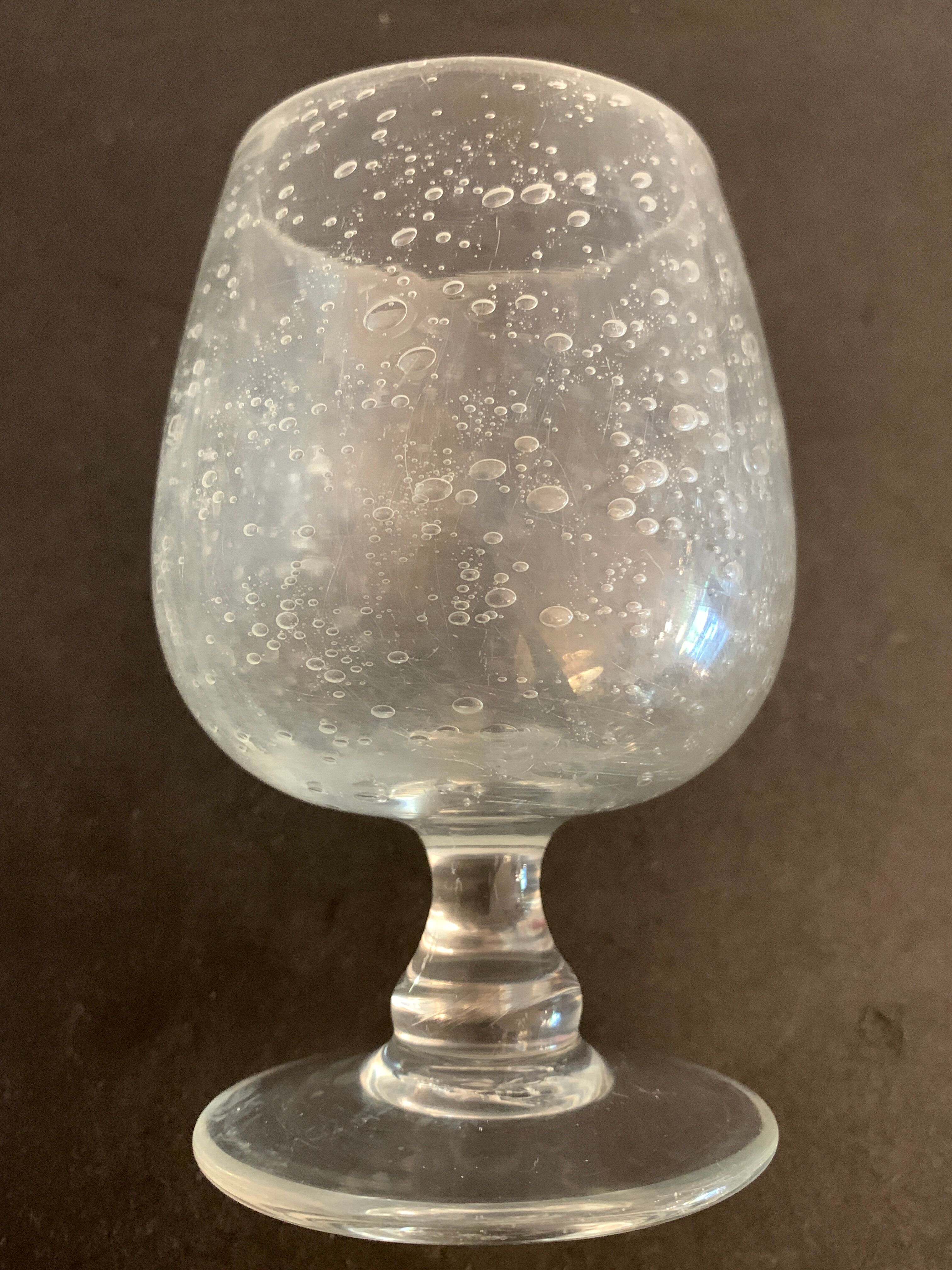 9 Riom blown and bubbled foot glasses