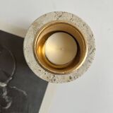 Cylindrical travertine candlestick by Fratelli Mannelli, Italian design 1970