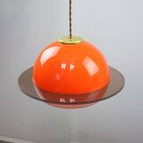 Italian Orange Space Age Saturn Lamp, 70s