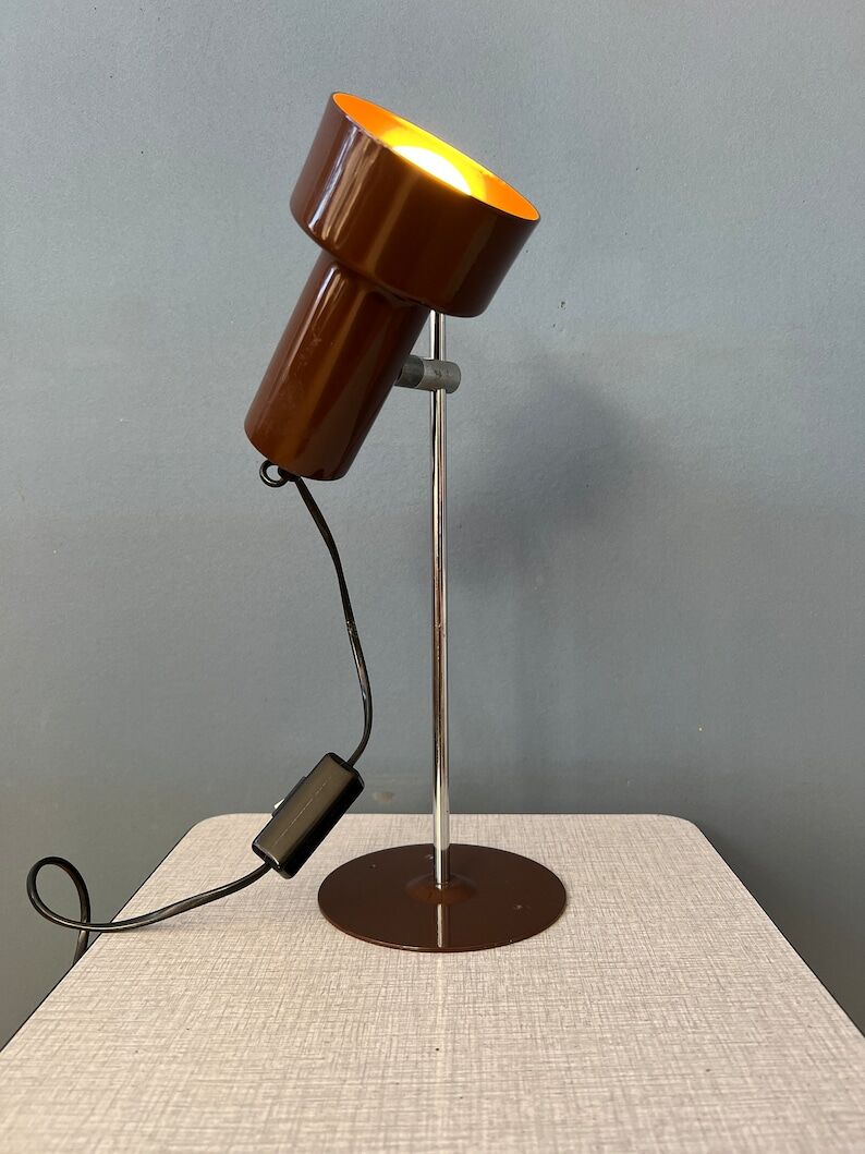 Lampe de bureau space age ajustable marron