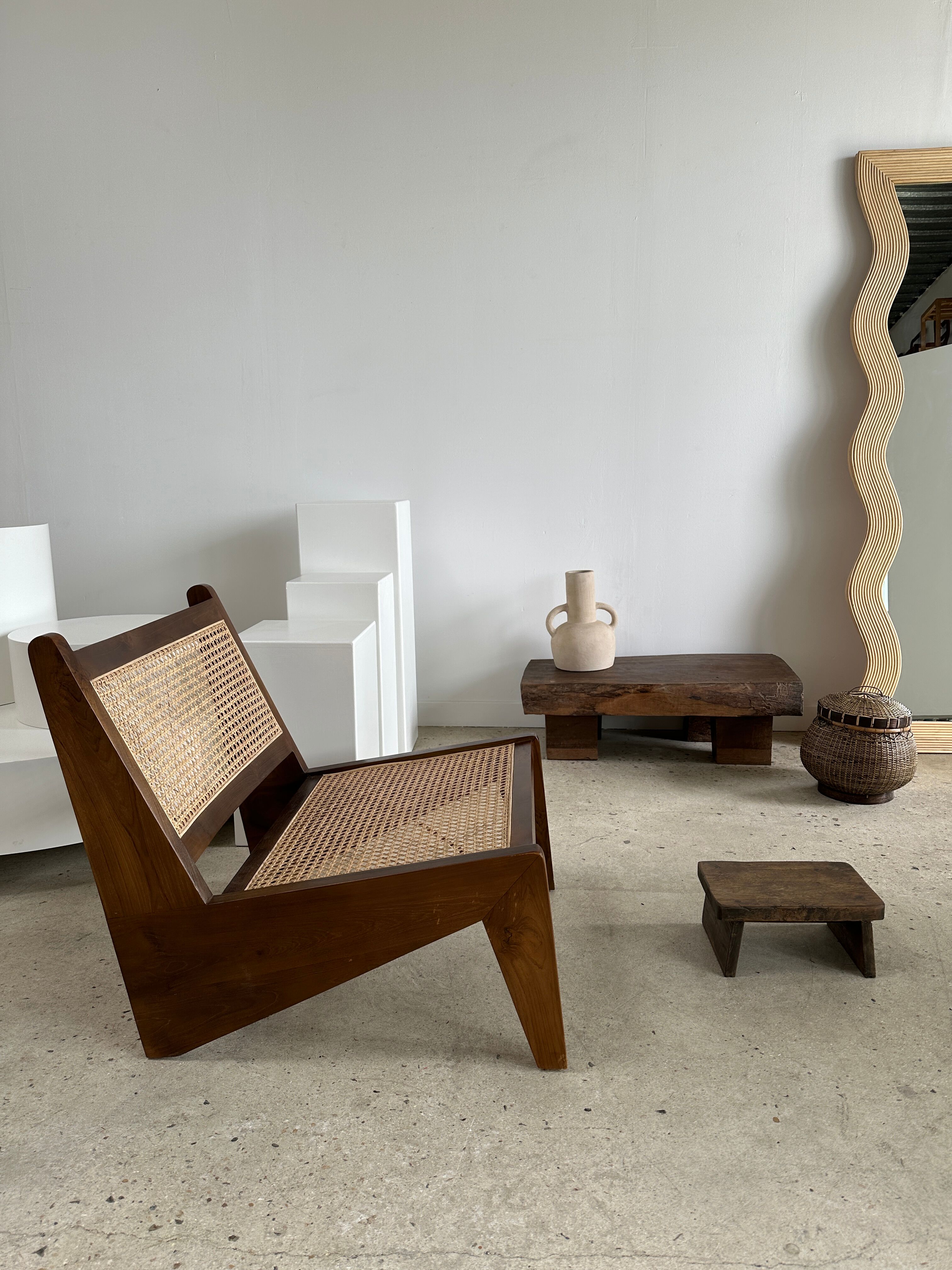 Asian solid wood quadripod brutalist coffee table H30 L81 l42