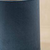 Delft-style ceramic table lamp from France around 1900 with a new blue velvet shade.