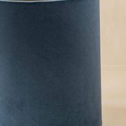 Delft-style ceramic table lamp from France around 1900 with a new blue velvet shade.