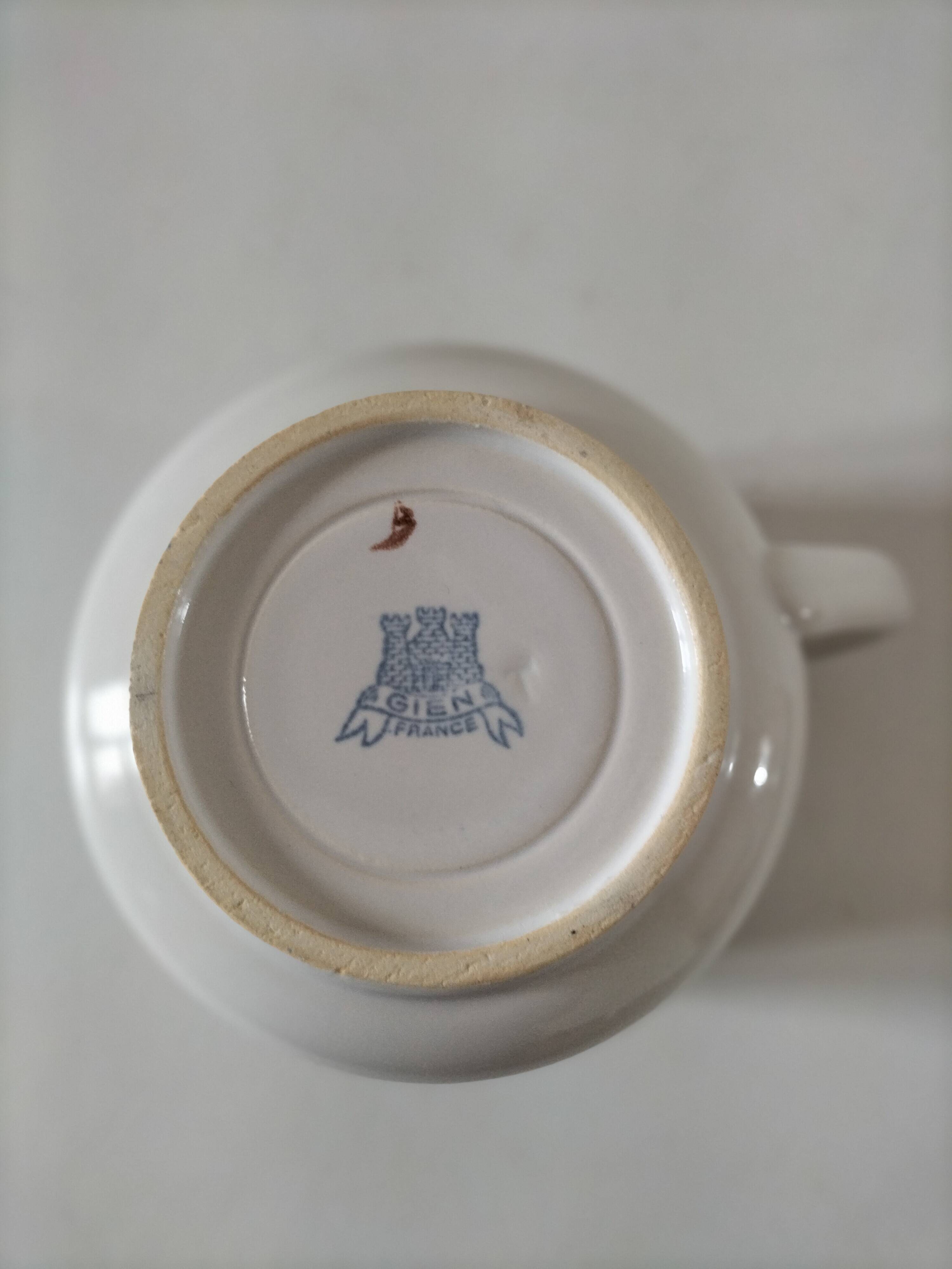 Large breakfast cup Gien floral decoration