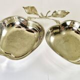 Vintage double apple metal silver-plated pocket tray – 1970s