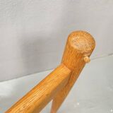 Table basse en verre avec cadre en bois, années 1960, Tchécoslovaquie