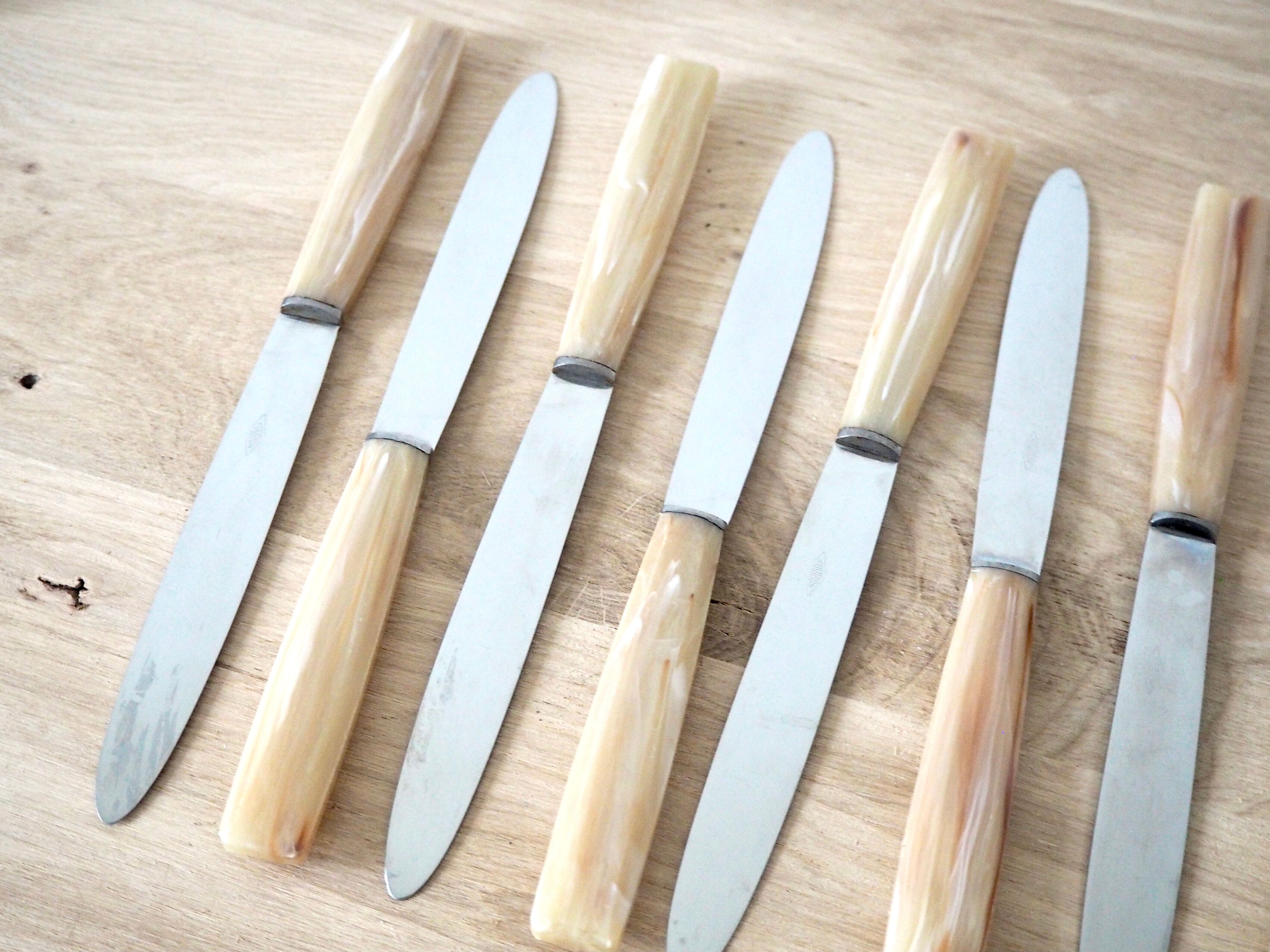 Set de 12 couteaux avec manches effet corne dans leur coffret