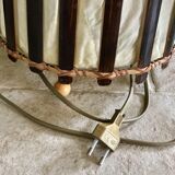 Vintage bamboo and rattan floor lamp