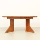 Large extendable Danish dining table in solid pine, 1970s.