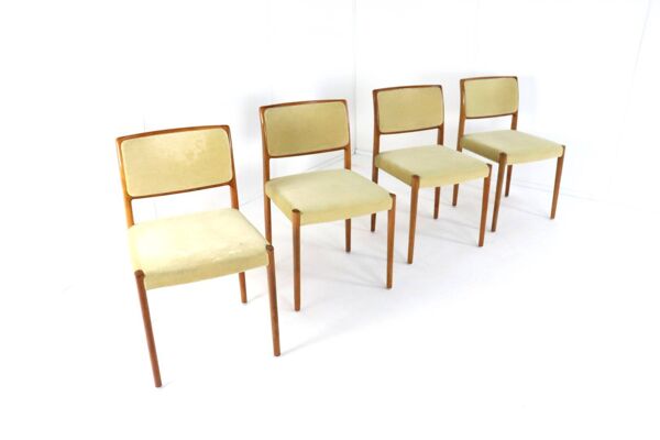 Lot de 4 chaises Niels O Möller modèle 80 design danois vintage