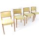 Lot de 4 chaises Niels O Möller modèle 80 design danois vintage