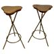 Set of Mid-Century Italian Bar Stools in Brass, 1950s
