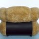 Space Age Single Armchair by Adriano Piazzesi, Cream Teddy Bear & Leather