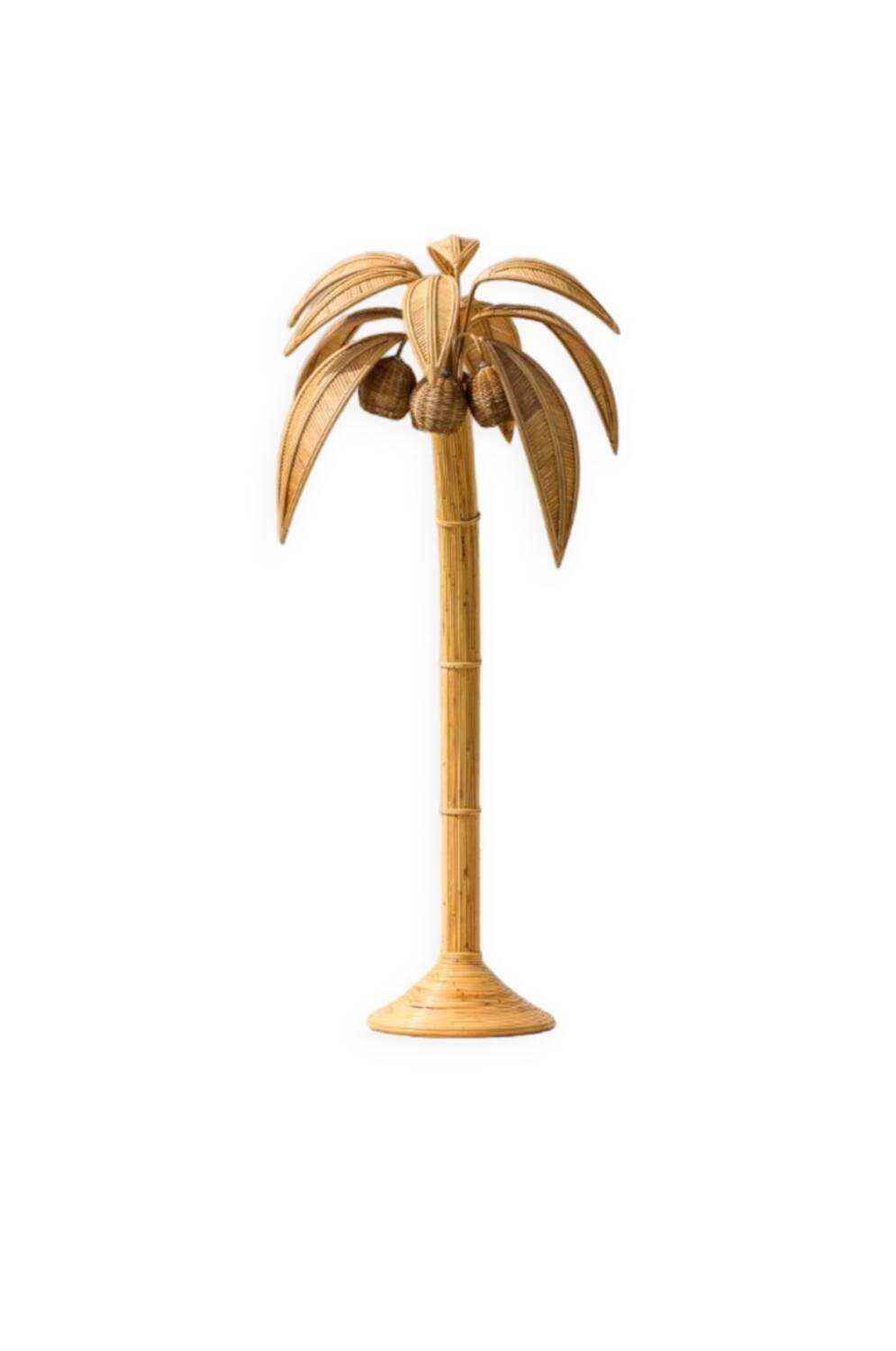 Lampadaire « cocotier/palmier » en rotin