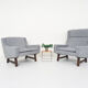 Set of two Dutch design lounge chairs with wenge feet
