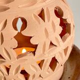 Handmade terracotta tealight candle holder