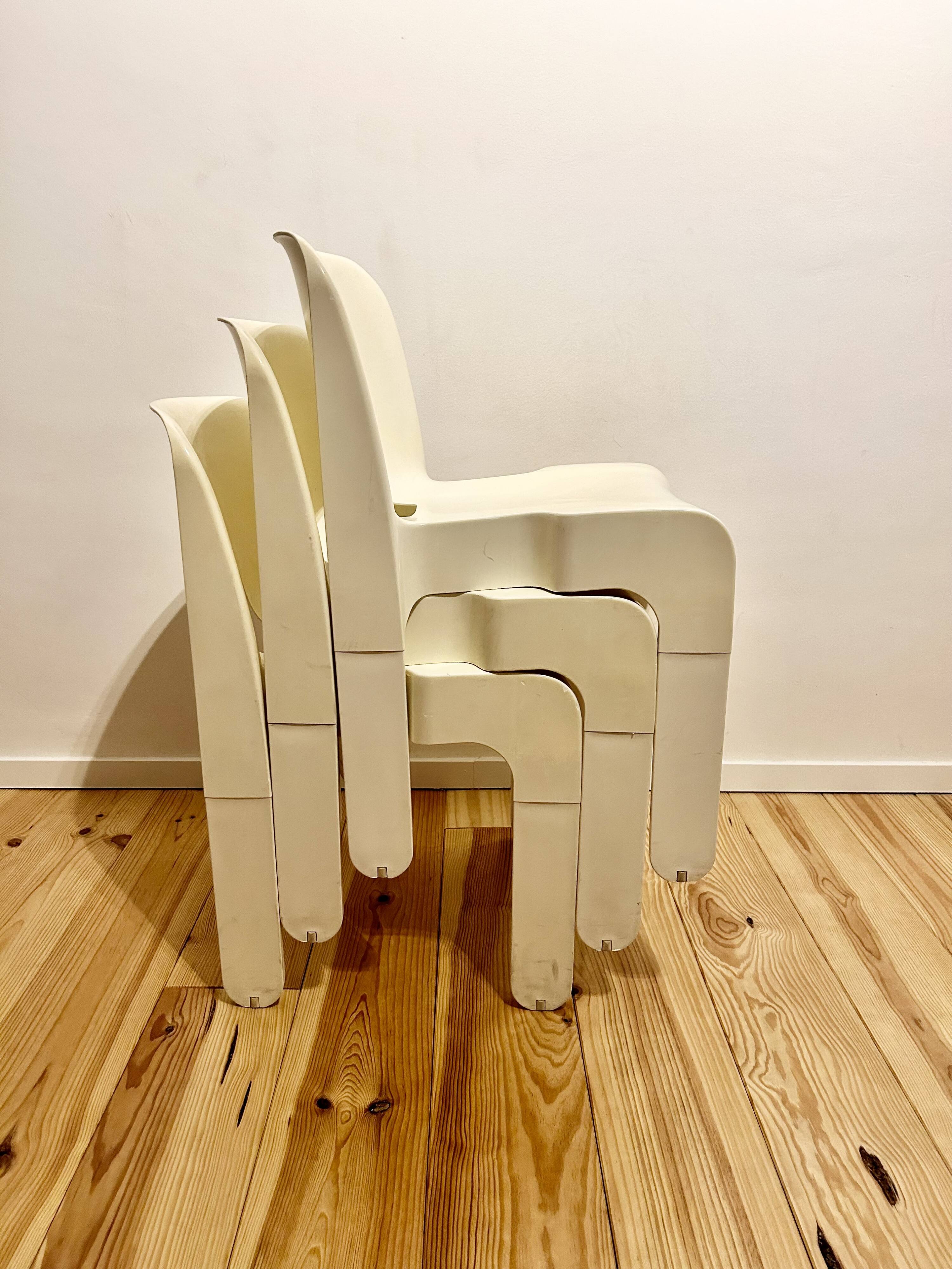 Set of 3 Chairs by Joe Colombo for Kartell, 1970