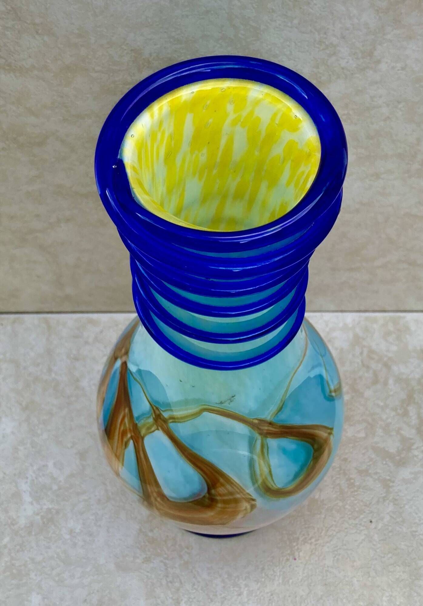 vase - glass paste - signed SABA FRÈRES - BIOT - dated No. 95 - size XXXL