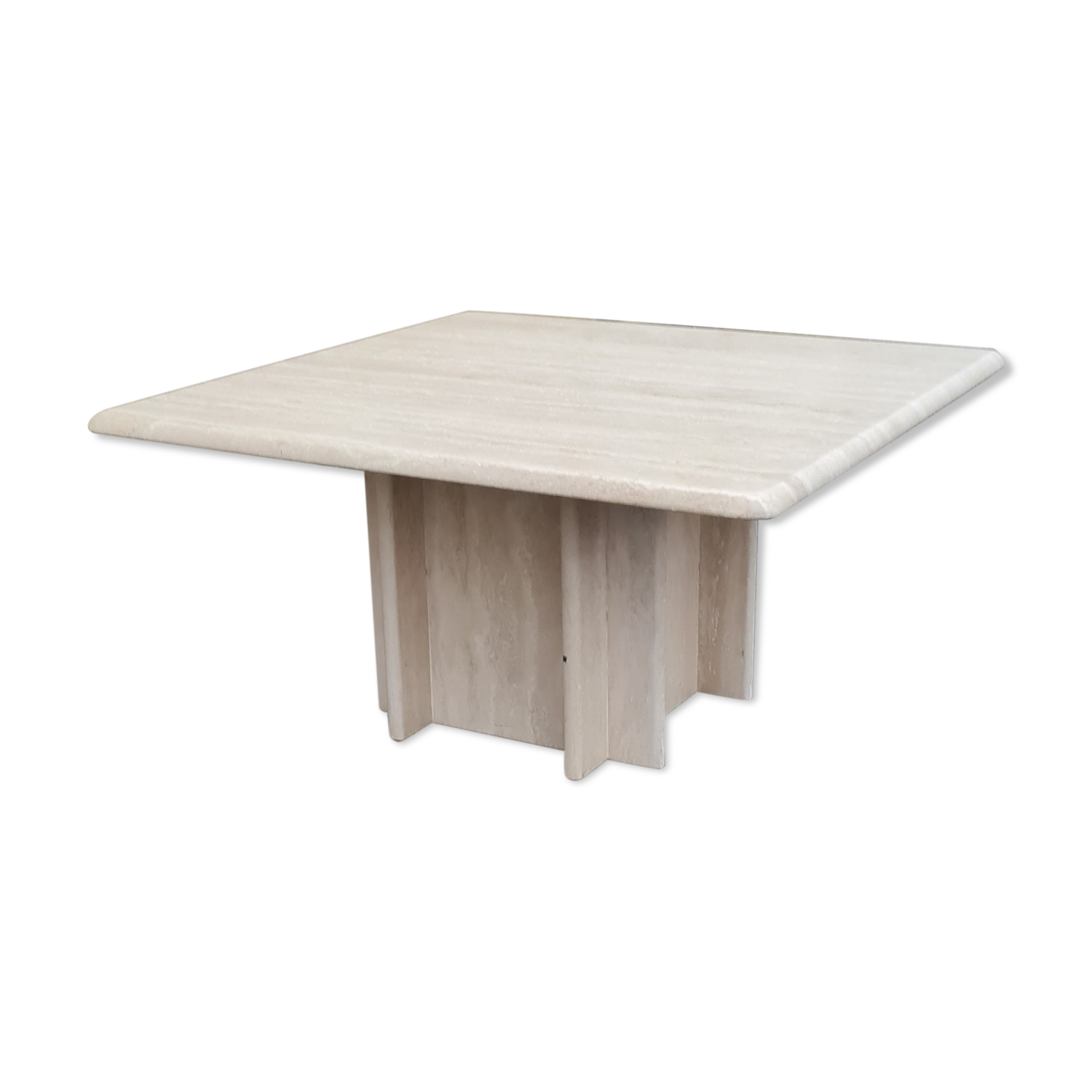 Square travertine coffee table