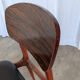 Vintage Mid-Century Wooden Dining Chair with Black Leather Seat