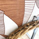 Round rattan mirror 23 cm, 1970