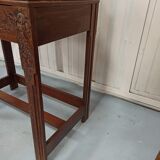 Art deco wooden dressing table oak round mirror