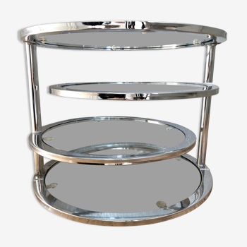 Table d'appoint 4 plateaux circulaires articulés vintage