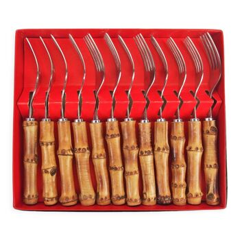 Set of 12 bamboo forks