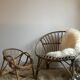 Armchair basket in vintage rattan for children