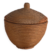 Ancien panier en rotin tressé (c.1920)