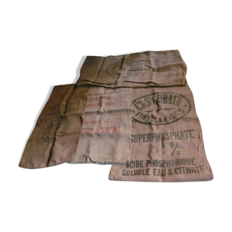 Batch of four old jute bags