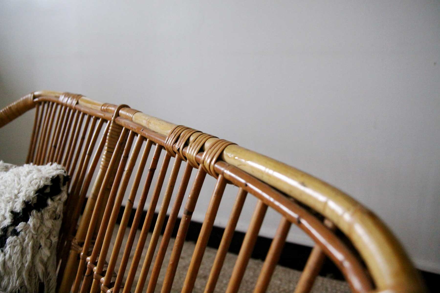 Vintage rattan bench