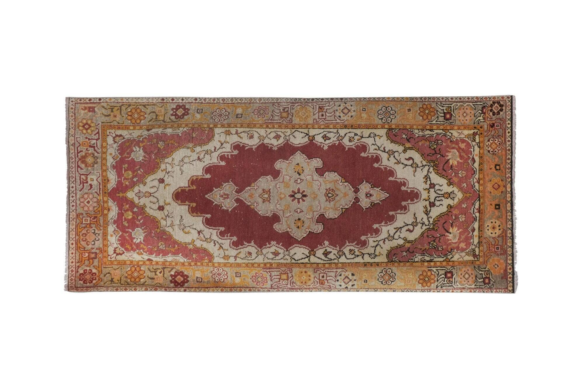 Vintage handmade Turkish rug 105x240 cm