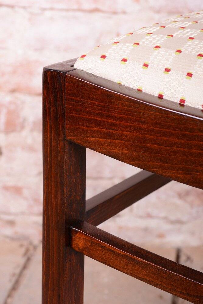 Art Deco Stool in Beech, Czech, 1920s